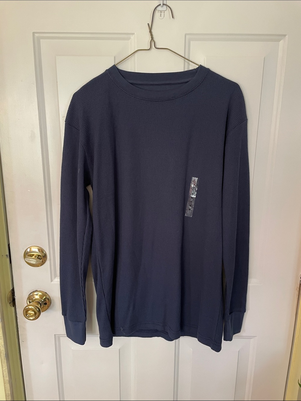 Architect Navy Long-Sleeve Waffle Knit Crew Neck